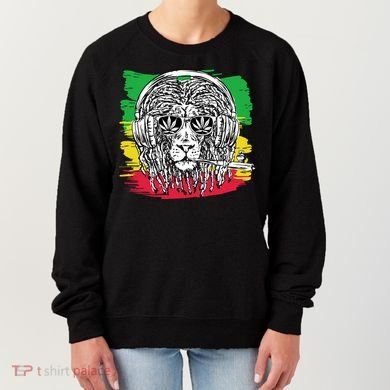 Rasta Lion With Glasses Smoking A Joint Women's Sweatshirt