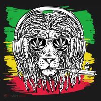 Rasta Lion With Glasses Smoking A Joint Doggie Tank thumb 4