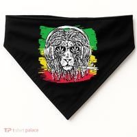 Rasta Lion With Glasses Smoking A Joint USA-Made Doggie Bandana thumb 0