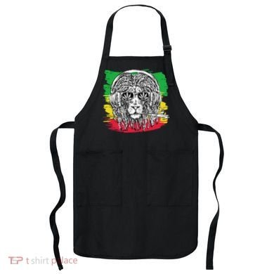 Rasta Lion With Glasses Smoking A Joint Apron