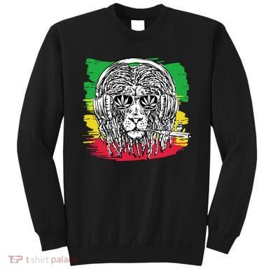 Rasta Lion With Glasses Smoking A Joint Sweatshirt