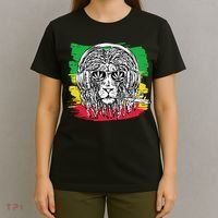 Rasta Lion With Glasses Smoking A Joint T-Shirt thumb 4