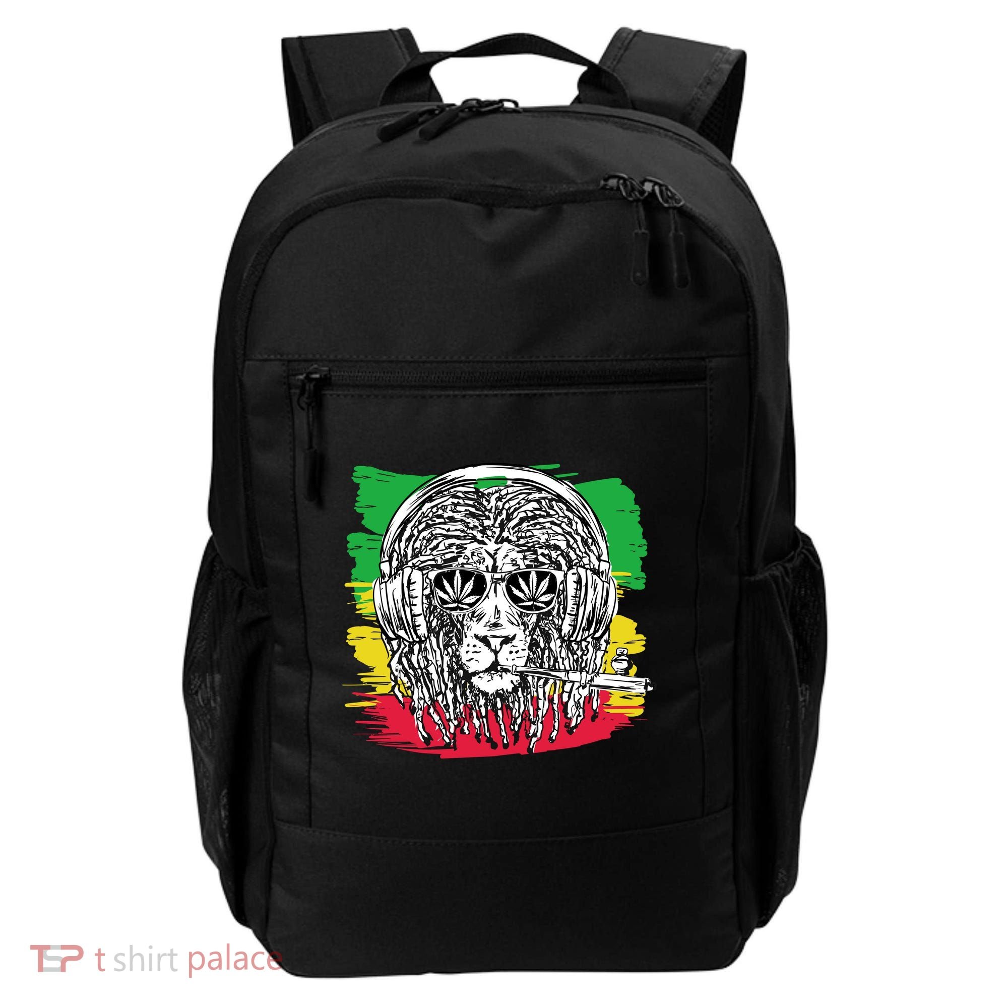 Rasta Lion With Glasses Smoking A Joint Backpack