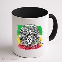 Rasta Lion With Glasses Smoking A Joint Coffee Mug thumb 1