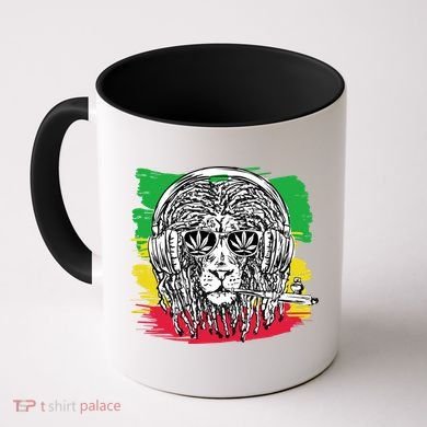 Rasta Lion With Glasses Smoking A Joint Coffee Mug