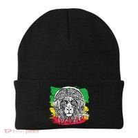 Rasta Lion With Glasses Smoking A Joint Beanie thumb 0