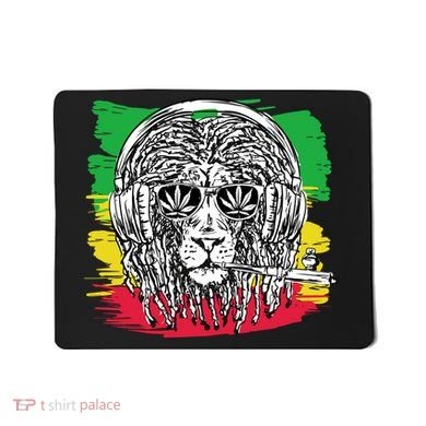Rasta Lion With Glasses Smoking A Joint Mousepad