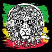 Rasta Lion With Glasses Smoking A Joint Mousepad thumb 1