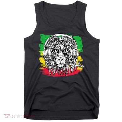 Rasta Lion With Glasses Smoking A Joint Tank Top