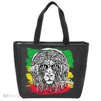 Rasta Lion With Glasses Smoking A Joint Tote Bag thumb 0