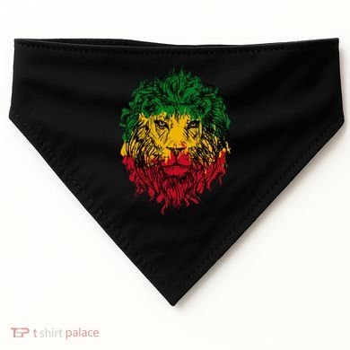 Rasta theme with lion head USA-Made Doggie Bandana