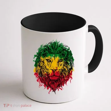 Rasta theme with lion head Coffee Mug back