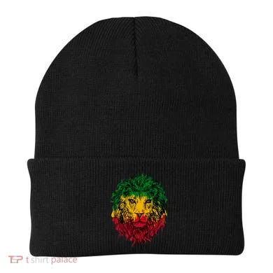 Rasta theme with lion head Beanie