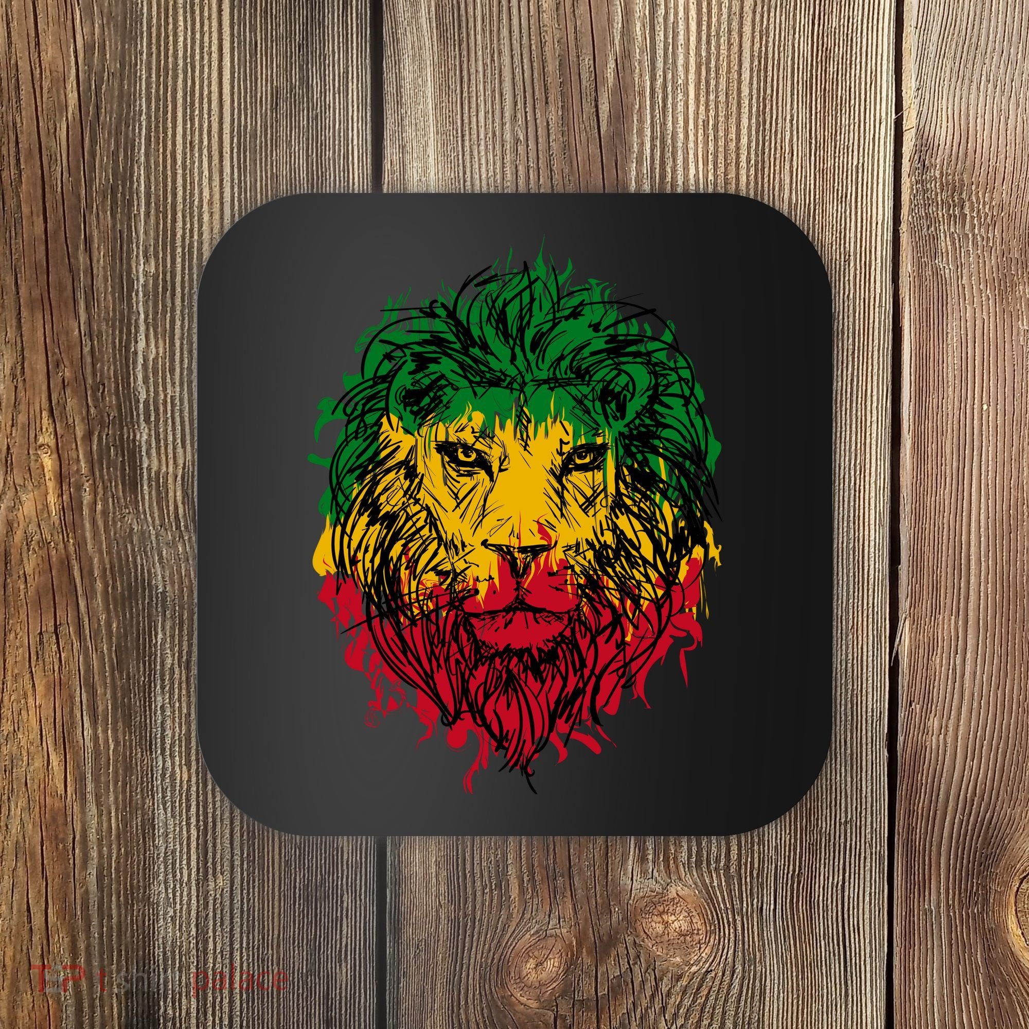 Rasta theme with lion head Coaster