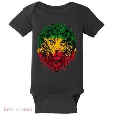 Rasta theme with lion head Baby Bodysuit