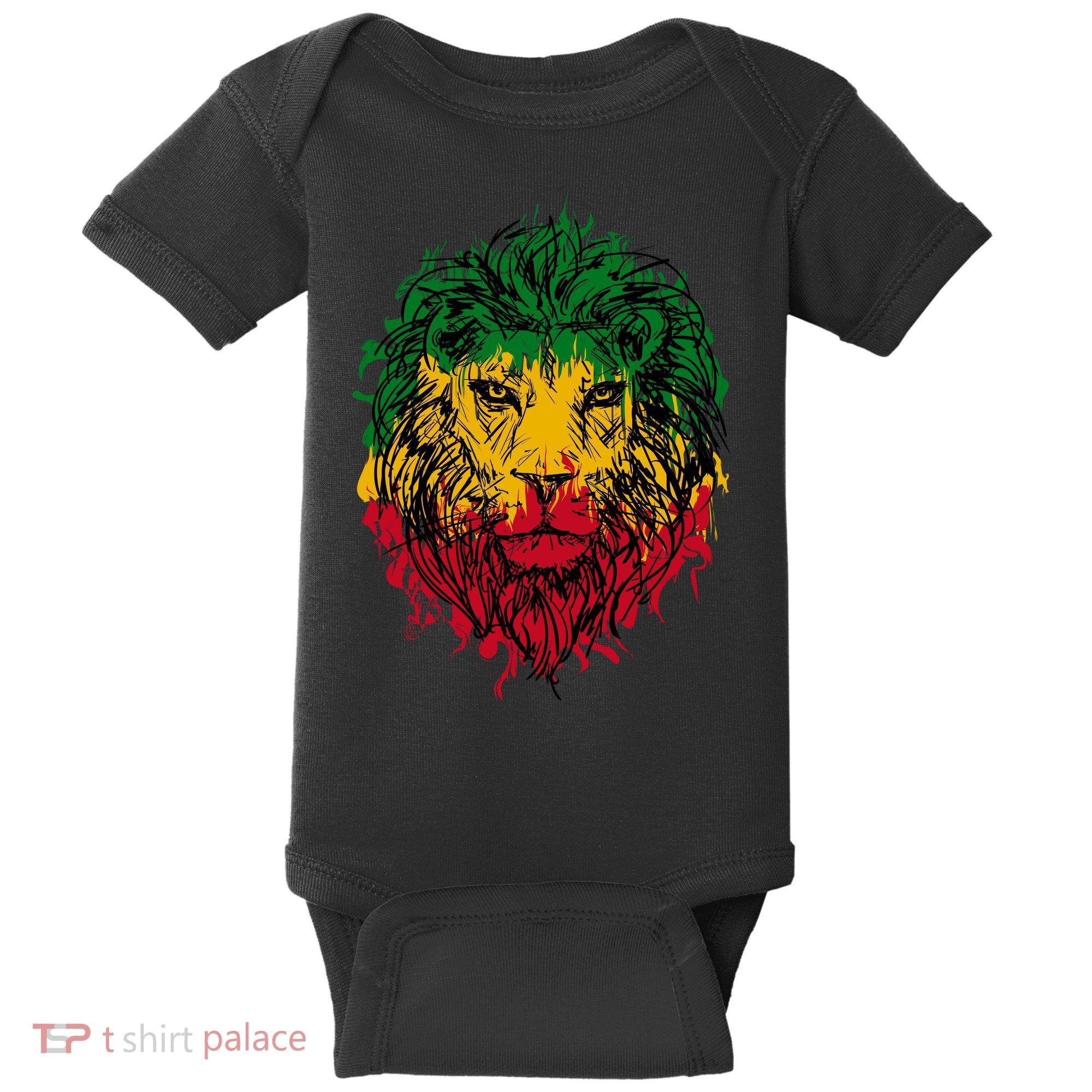 Rasta theme with lion head Baby Bodysuit