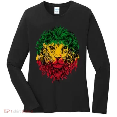 Rasta theme with lion head Women's Long Sleeve Shirt