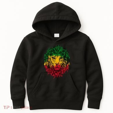 Rasta theme with lion head Kids Hoodie