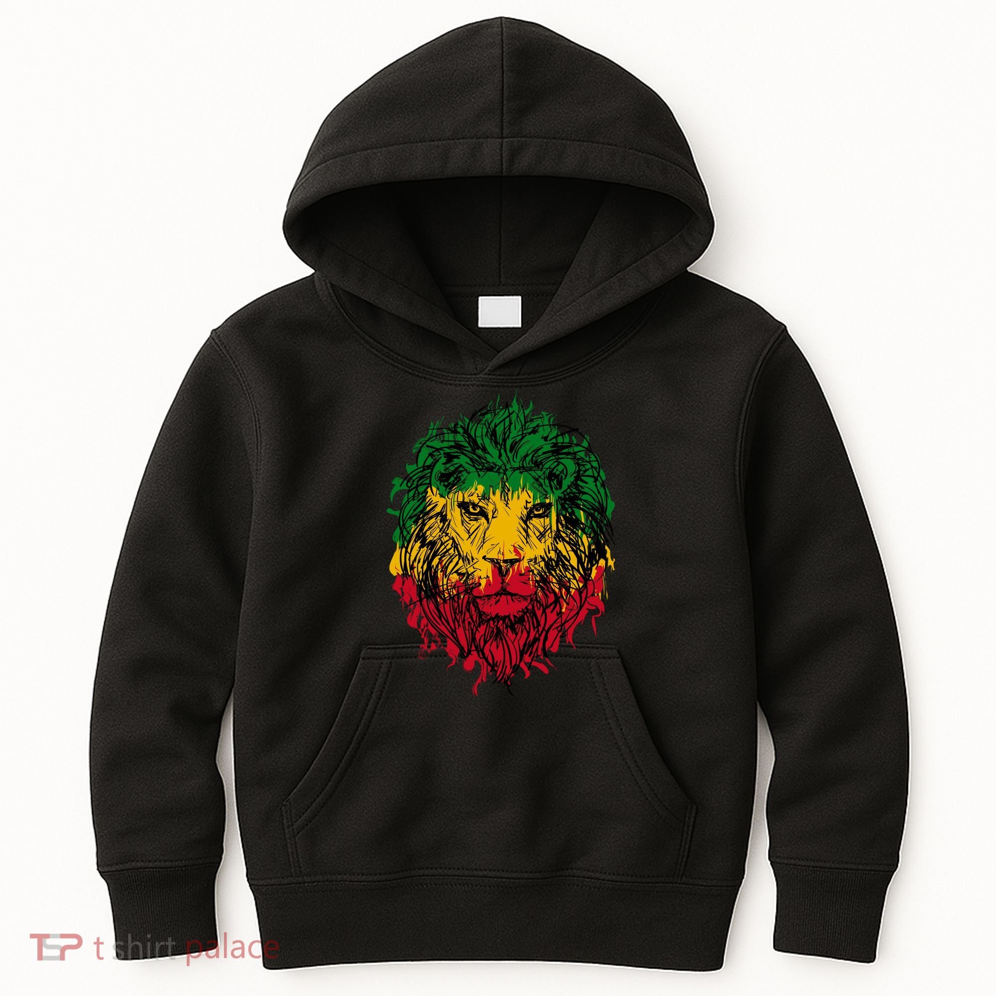 Rasta theme with lion head Kids Hoodie