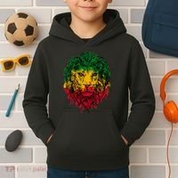Rasta theme with lion head Kids Hoodie thumb 2