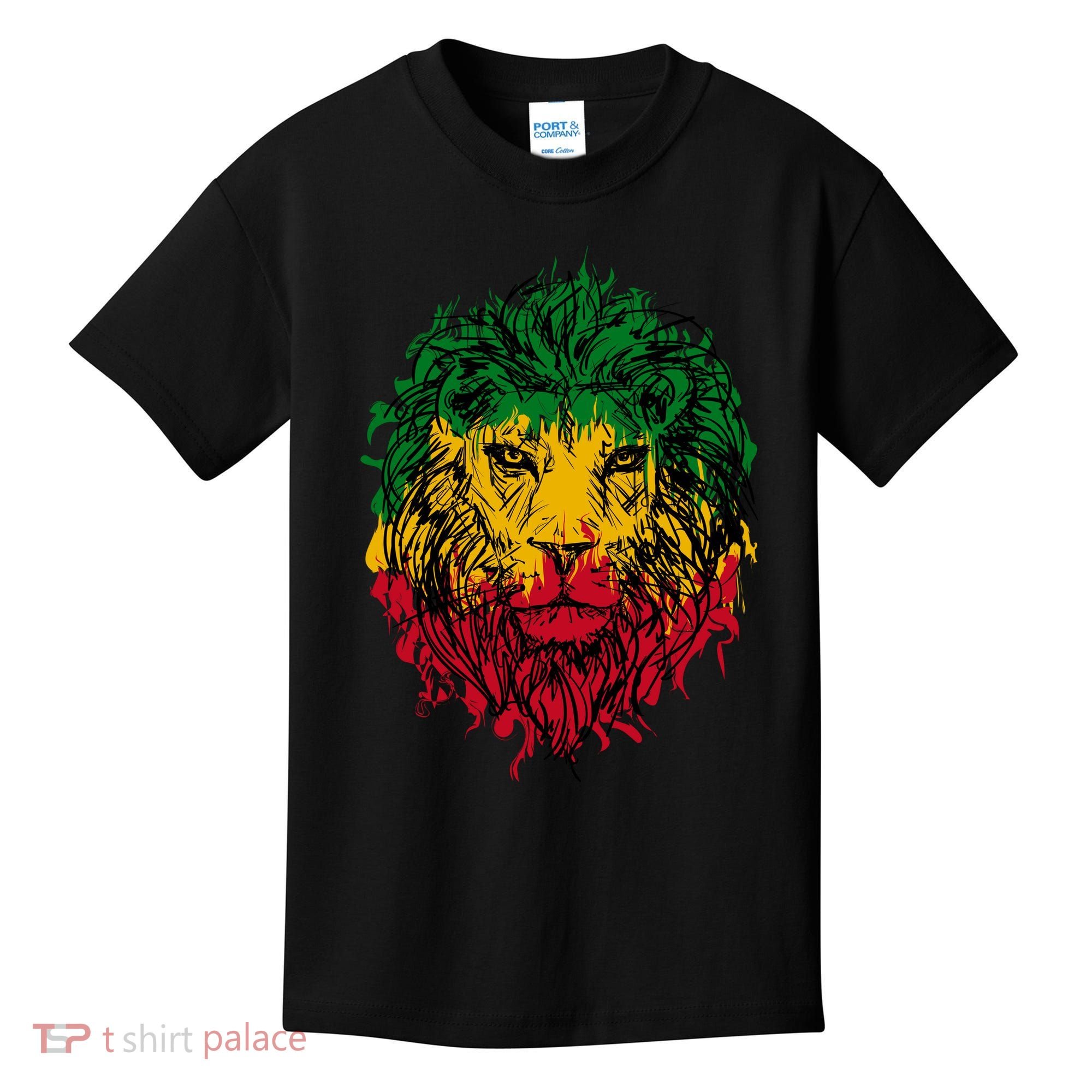 Rasta theme with lion head Kids T-Shirt