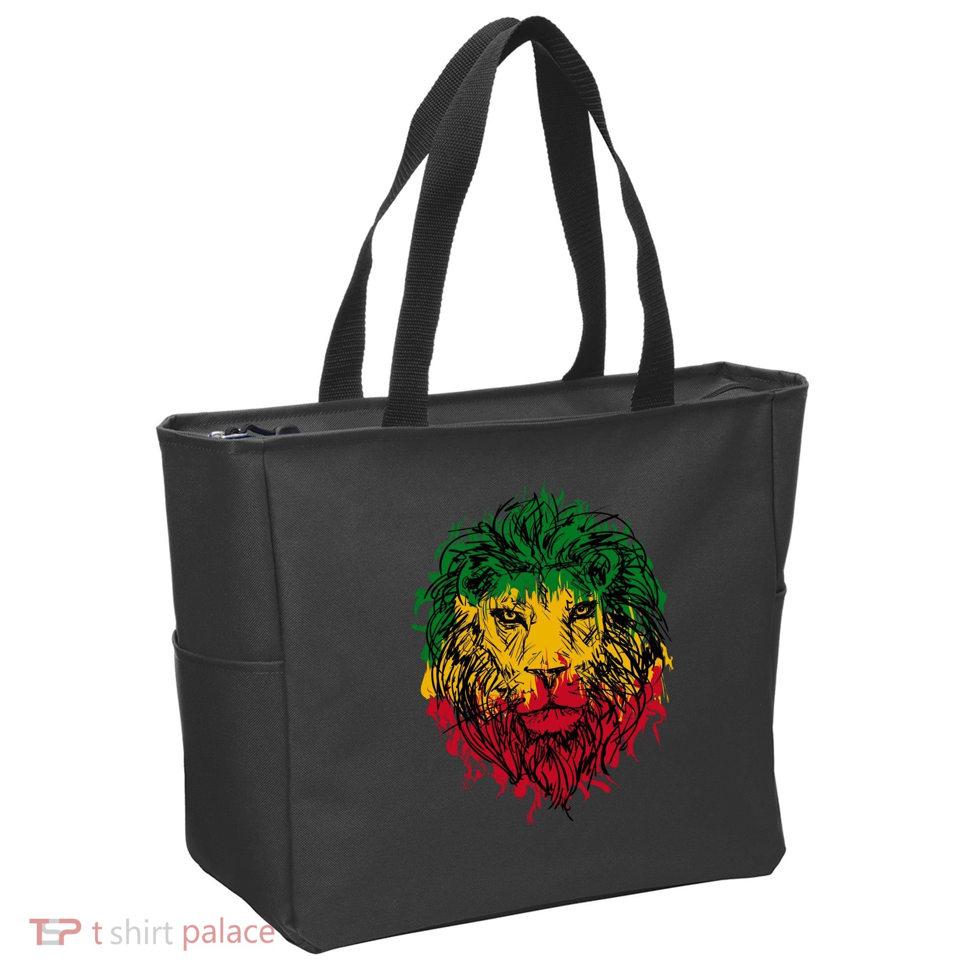 Rasta theme with lion head Tote Bag