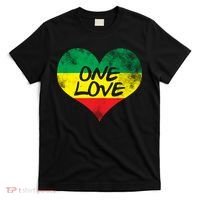 Rastafari One Love Vintage Jamaican Heart T-Shirt thumb 0