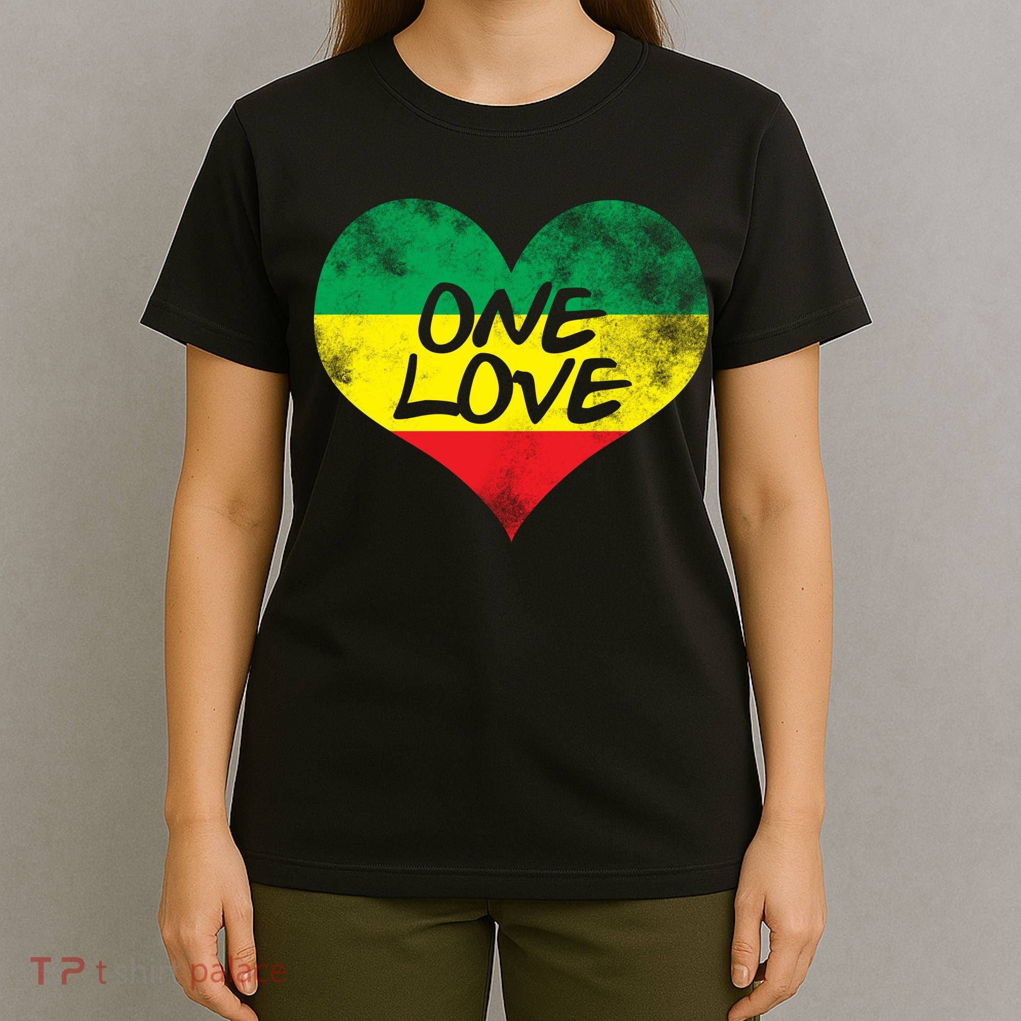 Rastafari One Love Vintage Jamaican Heart T-Shirt