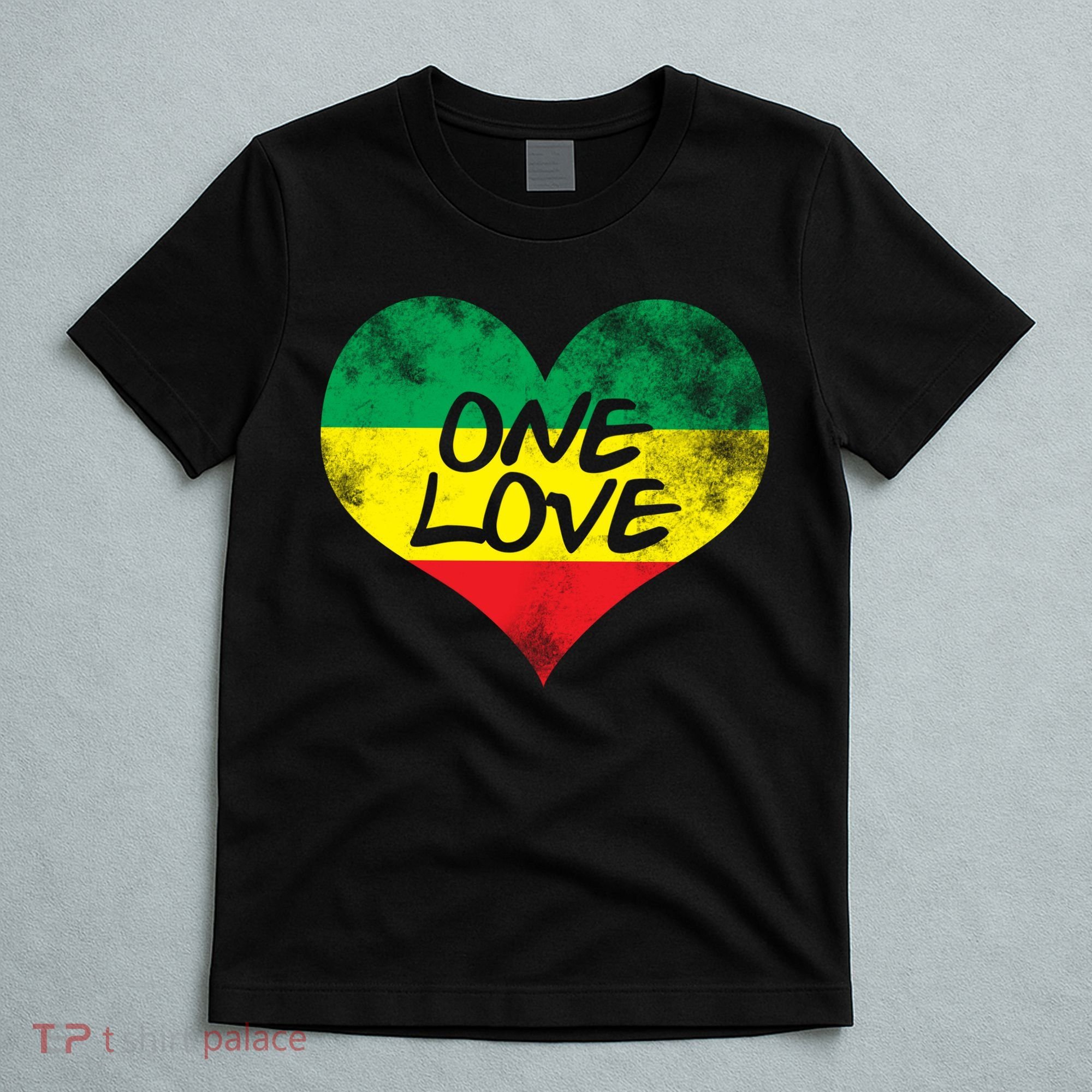 Rastafari One Love Vintage Jamaican Heart T-Shirt