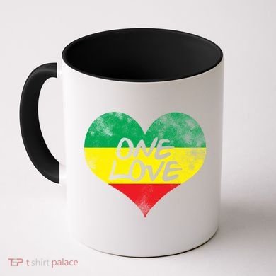 Rastafari One Love Vintage Jamaican Heart Coffee Mug