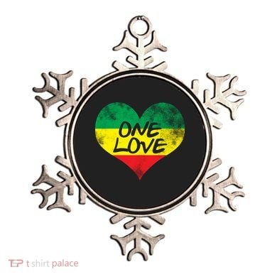Rastafari One Love Vintage Jamaican Heart Ornament