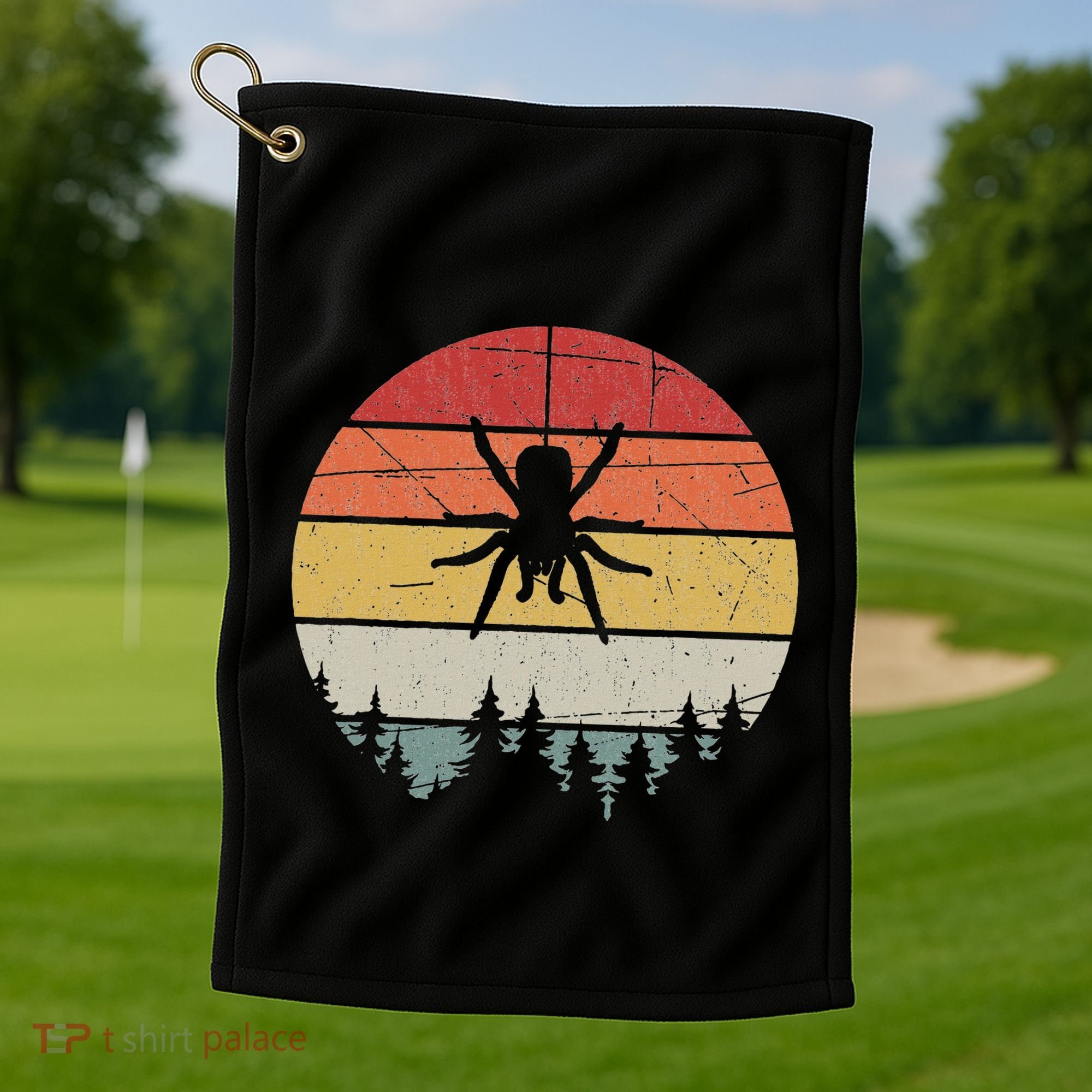 Retro Arachnid Tarantula Spider Golf Towel