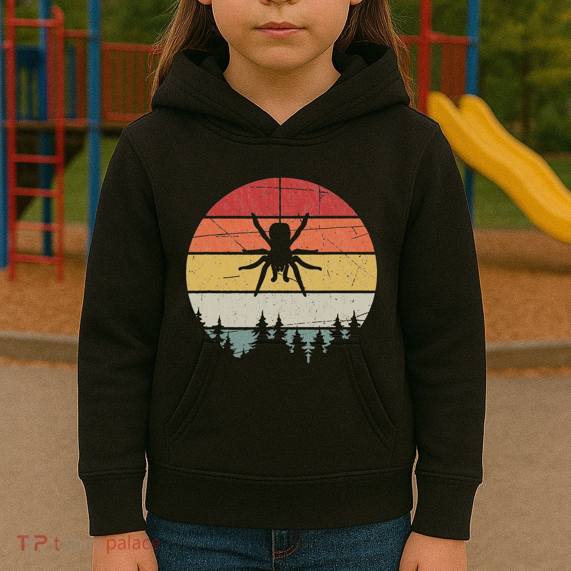 Retro Arachnid Tarantula Spider Kids Hoodie
