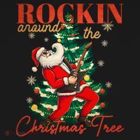 Rocking Around The Christmas Tree Santa Rock And Roll Guitar Great Gift Doggie Tank thumb 4