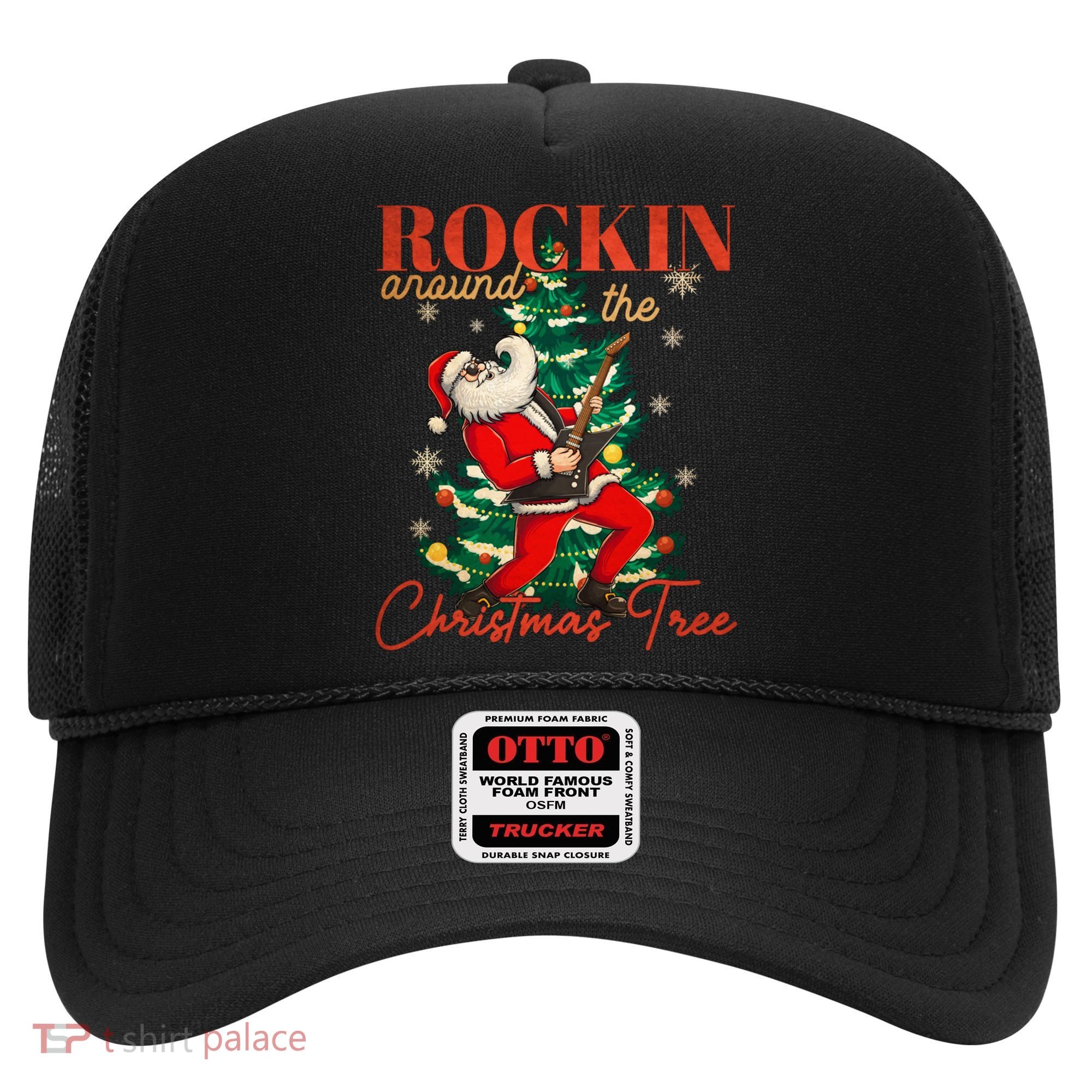 Rocking Around The Christmas Tree Santa Rock And Roll Guitar Great Gift Hat