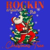 Rocking Around The Christmas Tree Santa Rock And Roll Guitar Great Gift Long Sleeve Shirt thumb 2
