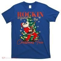 Rocking Around The Christmas Tree Santa Rock And Roll Guitar Great Gift T-Shirt thumb 0