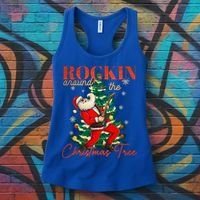 Rocking Around The Christmas Tree Santa Rock And Roll Guitar Great Gift Women's Tank Top thumb 3