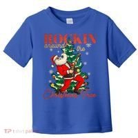 Rocking Around The Christmas Tree Santa Rock And Roll Guitar Great Gift Toddler T-Shirt thumb 0