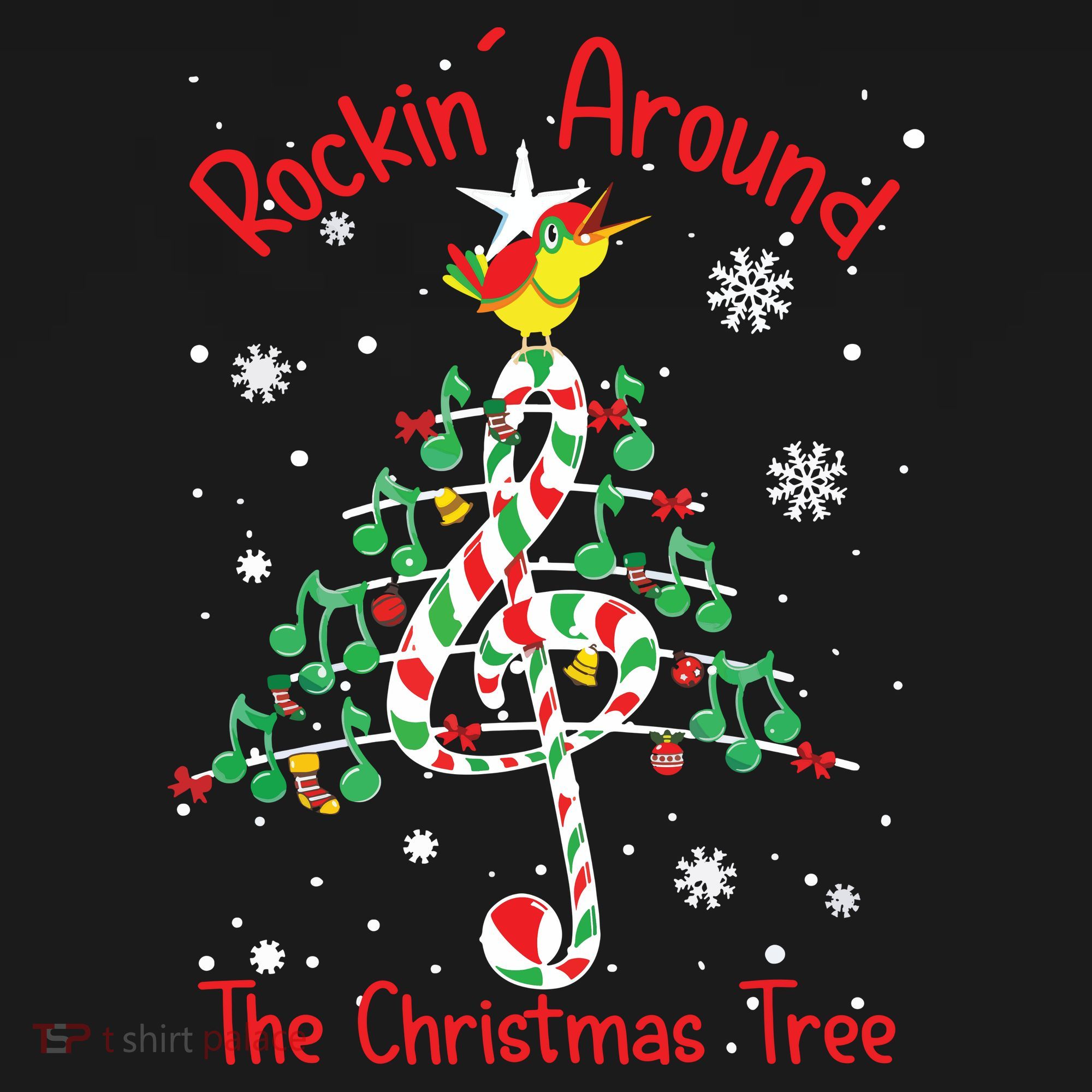 Rockin Around The Christmas Tree Music Note Music Teacher Women's Hoodie