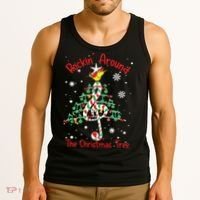 Rockin Around The Christmas Tree Music Note Music Teacher Tank Top thumb 3