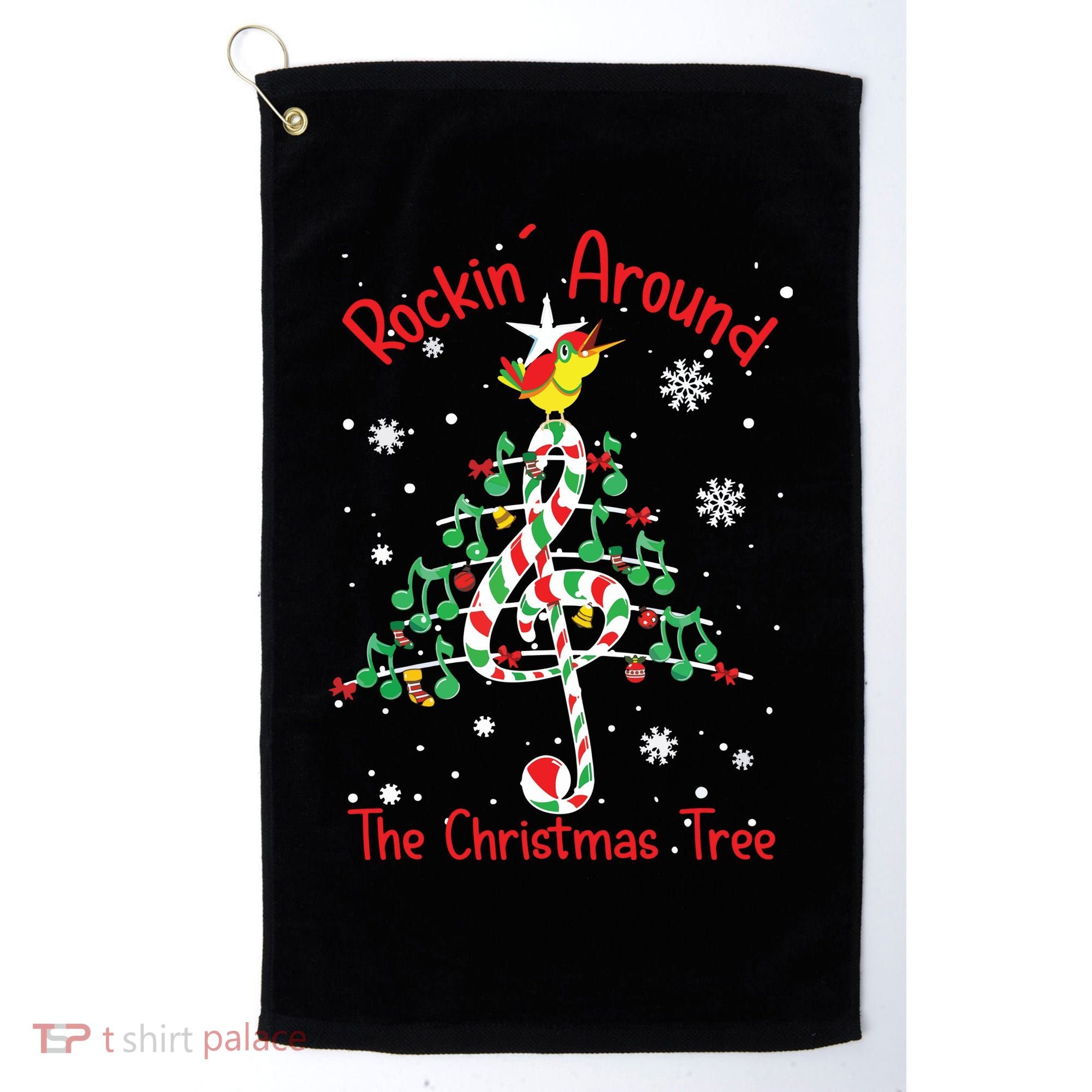 Rockin Around The Christmas Tree Music Note Music Teacher Golf Towel