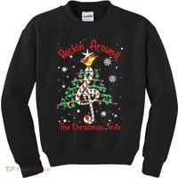 Rockin Around The Christmas Tree Music Note Music Teacher Kids Sweatshirt thumb 0