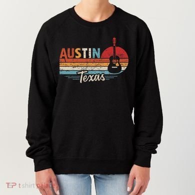 Retro Austin Texas Guitar Music Women's Sweatshirt