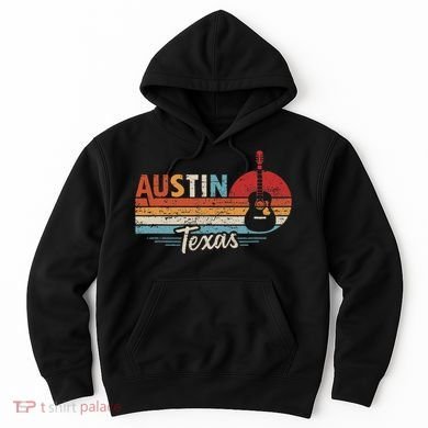 Retro Austin Texas Guitar Music Hoodie