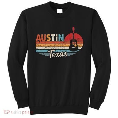 Retro Austin Texas Guitar Music Sweatshirt