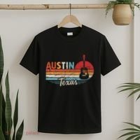 Retro Austin Texas Guitar Music T-Shirt thumb 2