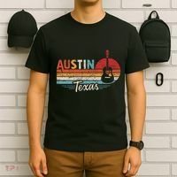 Retro Austin Texas Guitar Music T-Shirt thumb 6