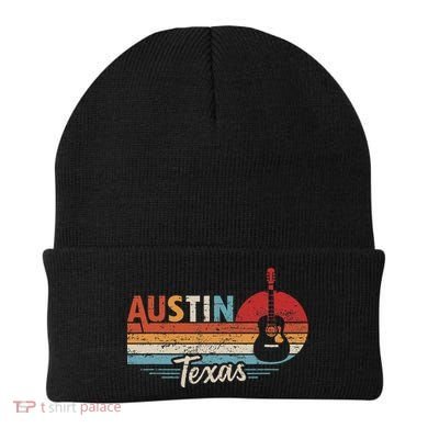 Retro Austin Texas Guitar Music Beanie