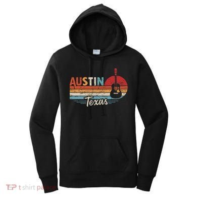Retro Austin Texas Guitar Music Women's Hoodie